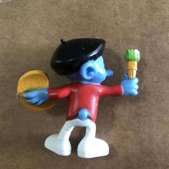 Painter Smurf Collectible Figurine McDonalds Happy Meal Toy 2011 PEYO PVC - Picture 2 of 5